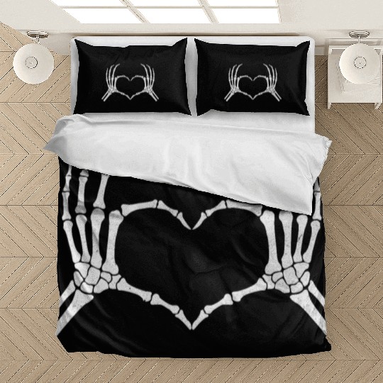 Skeleton Hand Heart Halloween Funny Bones Love Bedding Sets