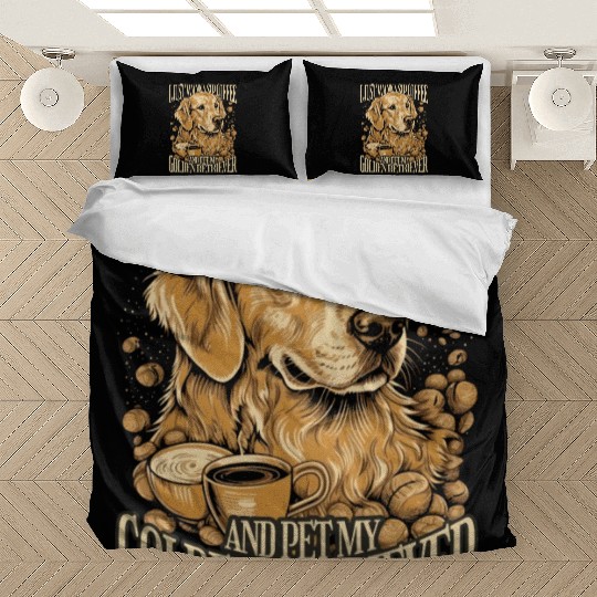 Golden retriever dog realistic Bedding Sets