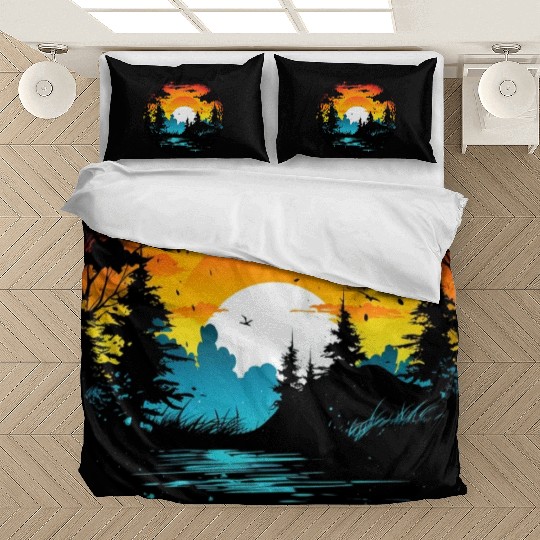Riverside Twilight in the Forest Bedding Sets