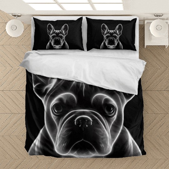 Frenchie Neon Art Bedding Sets