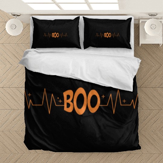Boo Heart Beat Rate Happy Halloween Scary Night Bedding Sets