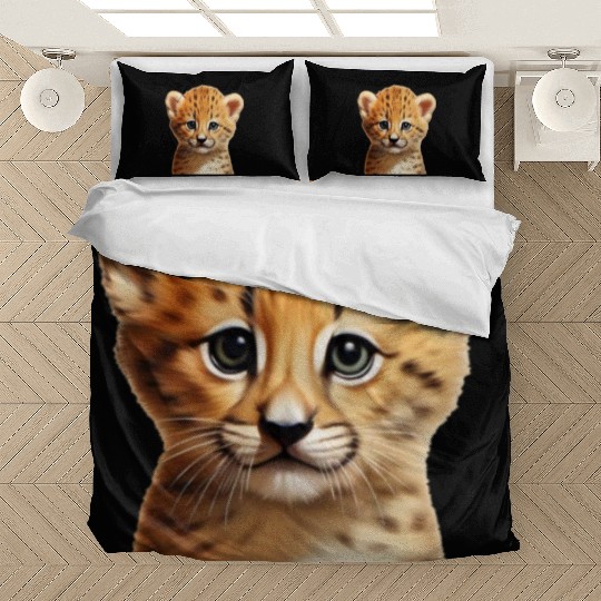 Baby cheetah portrait Bedding Sets