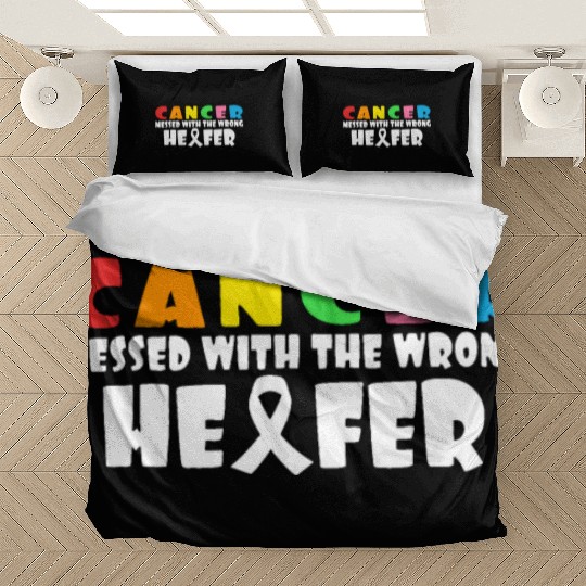Cancer Messed With The Wrong Heifer Cow Lover Bedding Sets