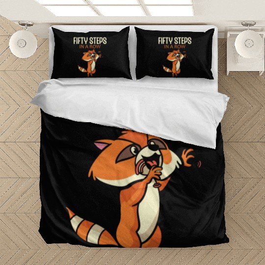 Fifty Steps In a Row Funny Walk Routine Red Panda Bedding Sets