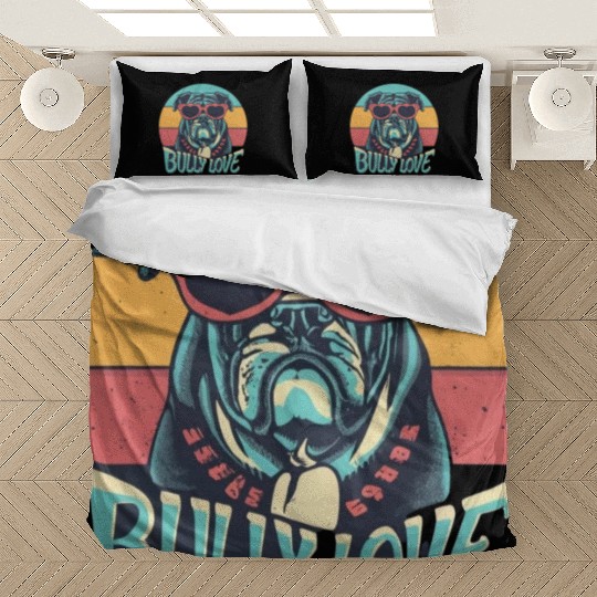 Dog Love Bully Retro Bedding Sets Dog owner Bully lover