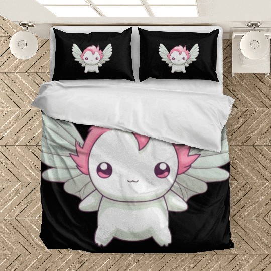 Sweet Axolotl with Angel Wings: Heavenly Design Bedding Sets