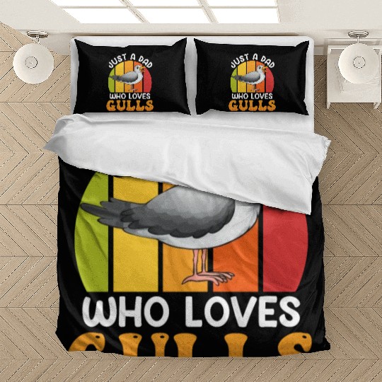 Just a Dad who loves Seagulls Bird lover Men Bedding Sets