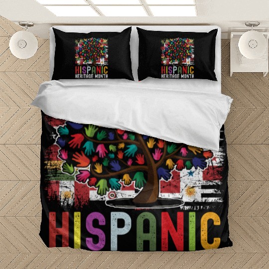 Hispanic Heritage Month Hand Flags Latin Bedding Sets