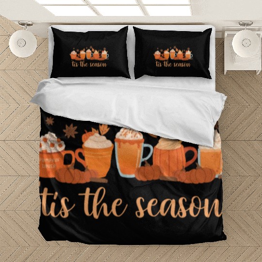 Tis The Season Pumpkin Spice Fall Autumn Season Bedding Sets
