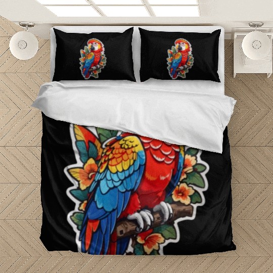 Scarlet Macaw Kawaii Bedding Sets