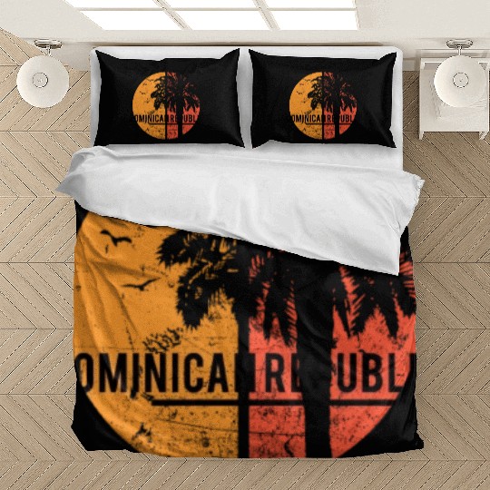 Artistic Dominican Republic Cool Palm Tree Bedding Sets