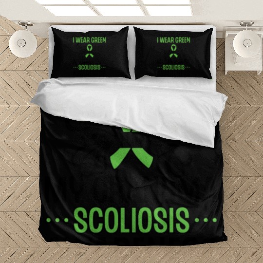 I Wear Green For My Grandma Scoliosis Warrior Bedding Sets