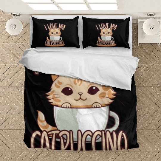 i love my catpuccino - Coffee lover Bedding Sets
