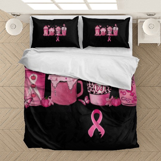 breast cancer coffee support squad Bedding Sets
