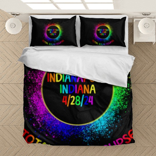 Total Solar Eclipse Indianapolis Indiana 4/28/24fa Bedding Sets