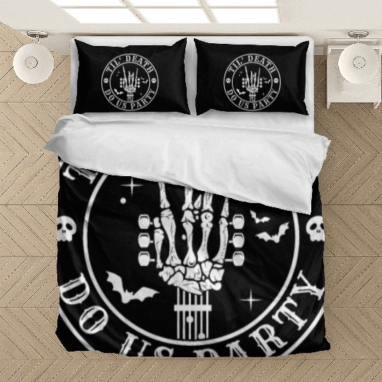 Till Death Do Us Party Skeleton Hand Rock Bedding Sets