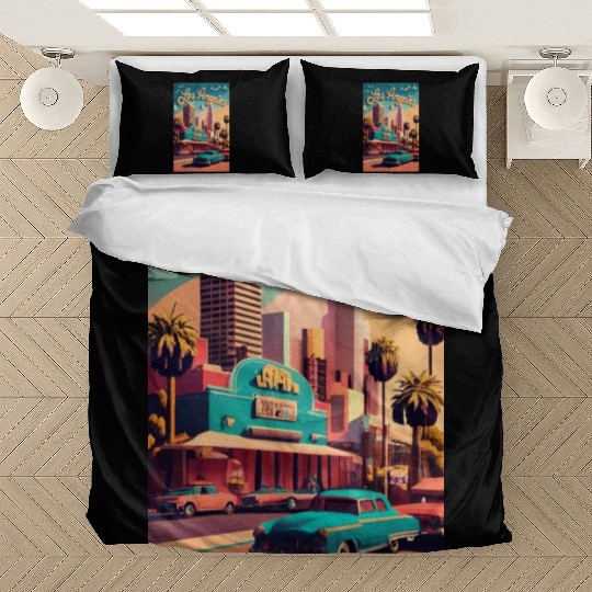 Los Angeles, Cities of the World, Poster vintage Bedding Sets
