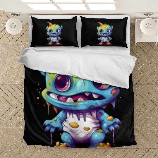 Watercolor Cute Monster Art Bedding Sets