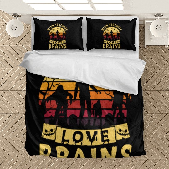 Math Teachers Love Brains Halloween Bedding Sets Math
