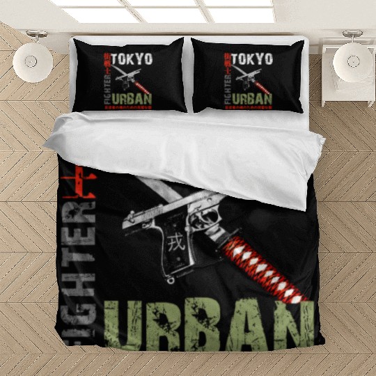Tokyo Urban Fighter Japanese Kanji Martial Arts Bedding Sets