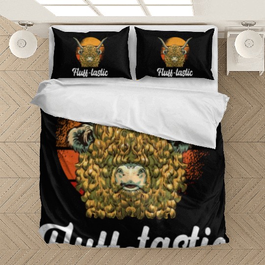 Funny Fluff-tastic Pun Scottish Highland Cow Bedding Sets