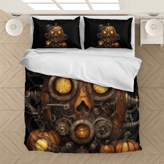 Spooky Retro Gothic Halloween Steampunk Pumpkin Bedding Sets
