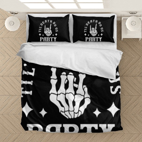Halloween Till Death Do Us Party Skeleton Hand Bedding Sets
