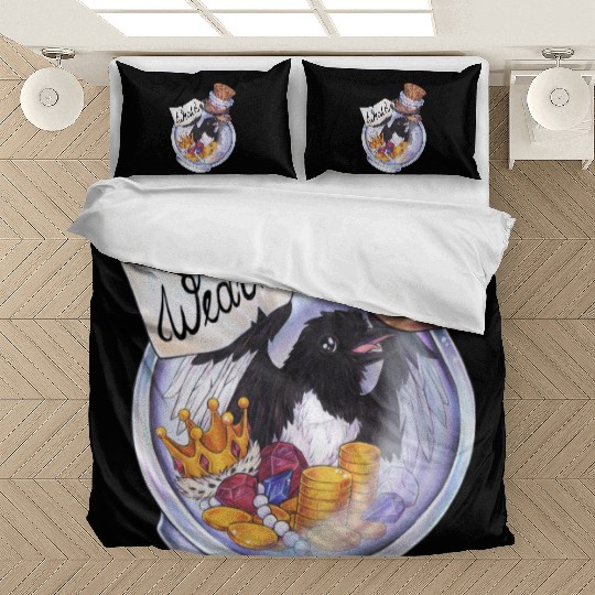 Potion magpie bird coins money treasure wealth Bedding Sets