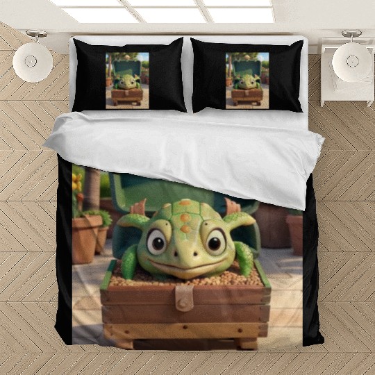 Tortuga grande con caja en jardin Bedding Sets