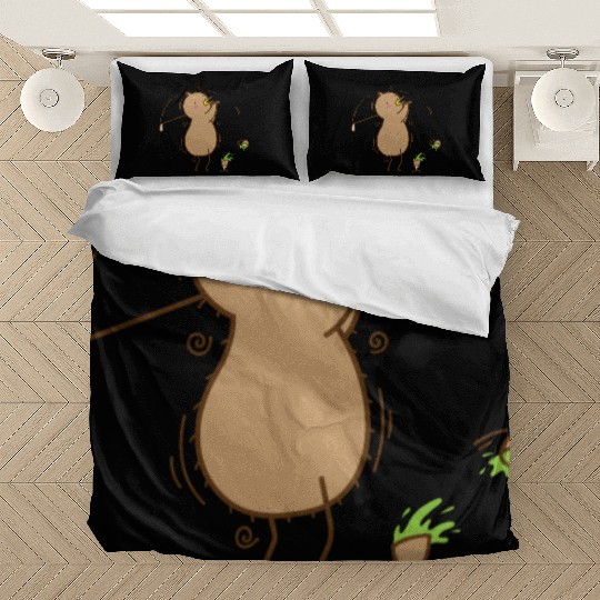 Kiwi playing Golf Kiwi Bird and Fruit Bedding Sets