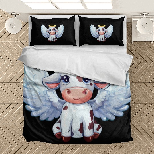 cow angel wings farm halo Bedding Sets