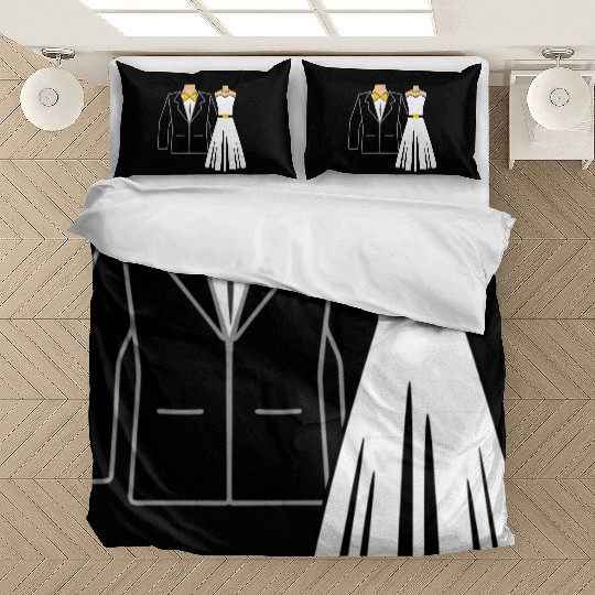 Wedding clothes bride groom Bedding Sets