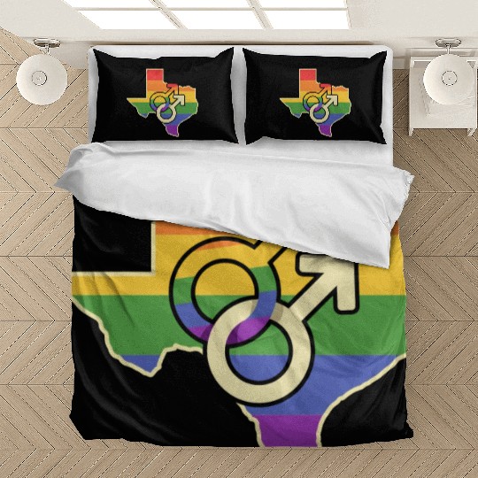 Gay Love Texas Map Design for proud LGBT+ Texans Bedding Sets