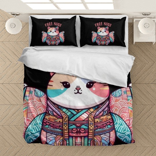 Free hugs from Japanese cat Bedding Sets