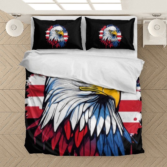 American flag and majestic eagle Bedding Sets