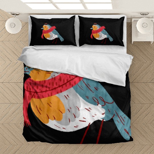Robin With a Scarf Bedding Sets