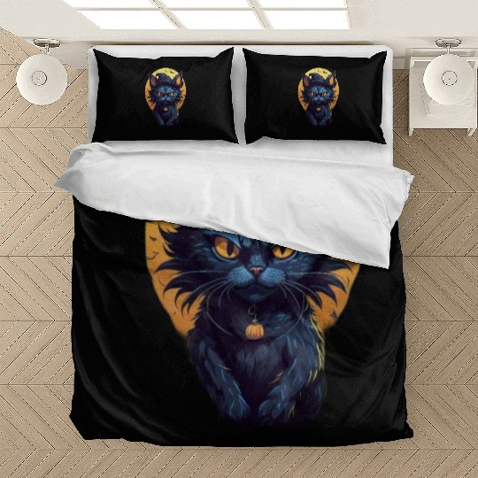 Spooky Cat and Pumpkin Head: A Scary and Funny Bedding Sets