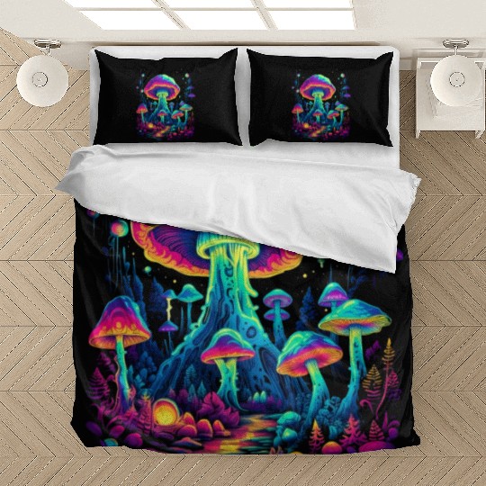 Trippy Mushroom Forest Bedding Sets