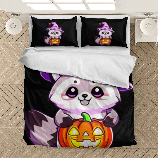 Cute Halloween raccoon Bedding Sets