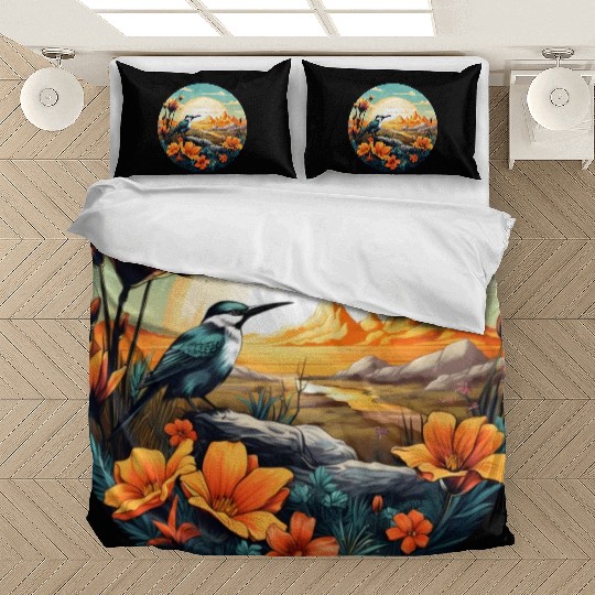 Beautiful Bird And Orange Morning Sunrise Bedding Sets