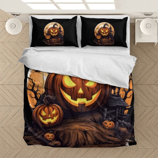 Halloween Haunted House Spell Pumpkin Bat Bedding Sets