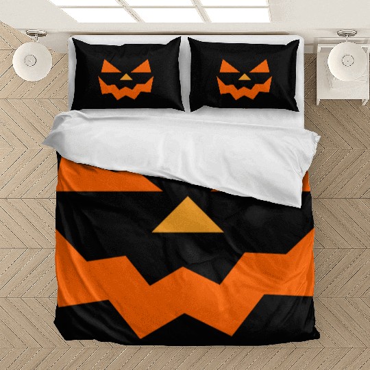 pumpkin halloween scary face outline horror design Bedding Sets