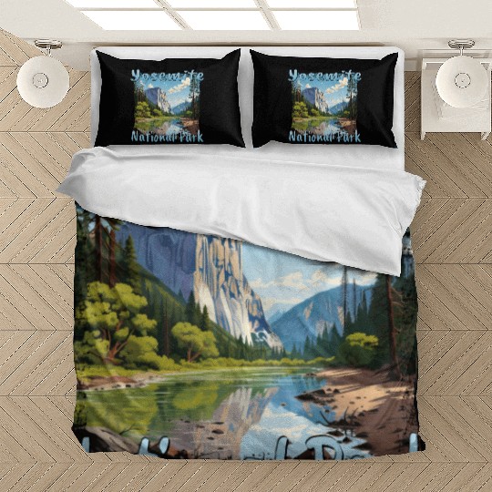 Yosemite National Park: Colorful Landscape in Bedding Sets