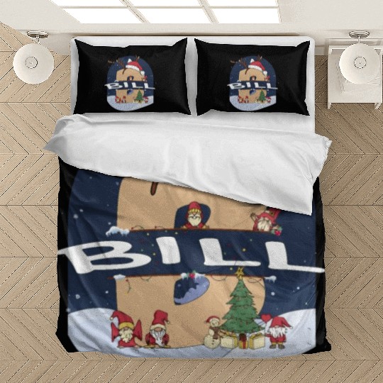 Awesome Bill Name w Santa Hat in Xmas Theme Bedding Sets