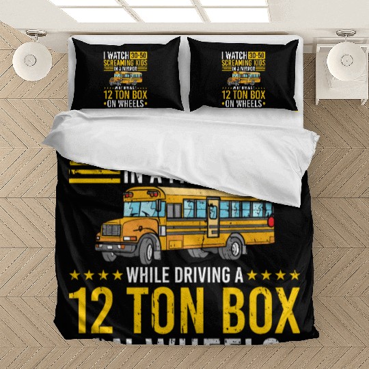 School Bus Adult Back To School Bus Driver Bedding Sets