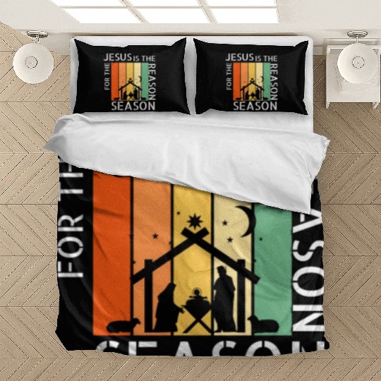 Retro Jesus is the Reason for the Season Bedding Sets