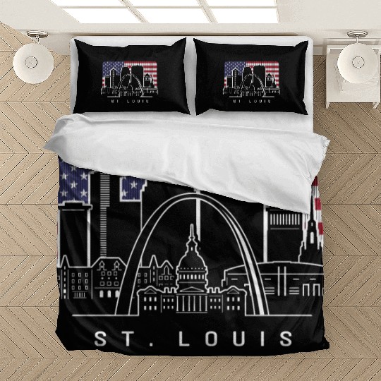 St. Louis Missouri American Flag Bedding Sets