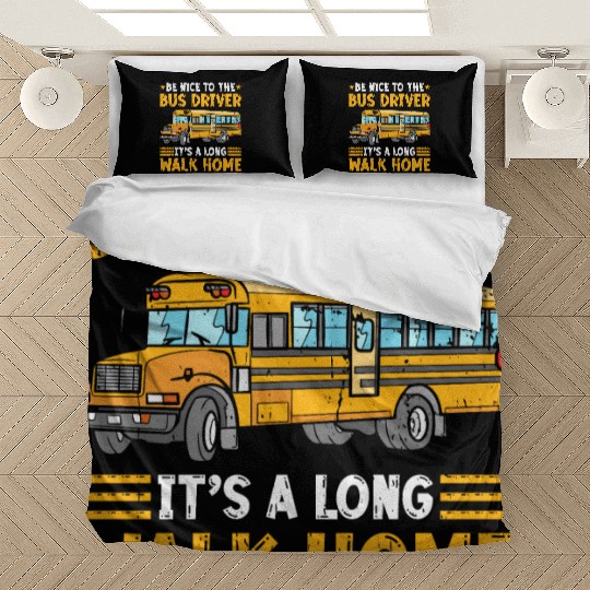 Back To School Funny School Bus Driver Bedding Sets