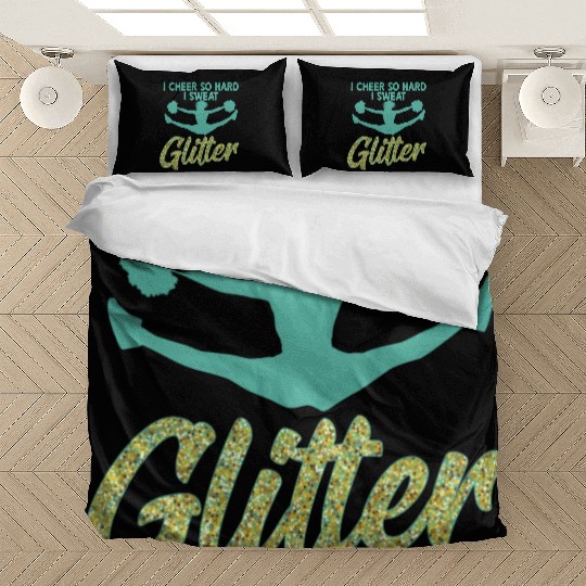 I Cheer So Hard I Sweat Glitter Cheerleader Cheerl Bedding Sets