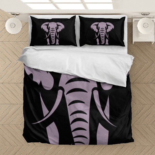 Elephant Silhouette White Logo Bedding Sets